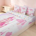 thumbnail image 3 of Erosebridal Dreamy Castle Zipper Twin Comforter Sets with Fitted Sheet and 2 Pillowcases for Girls, Kawaii Rainbow Zipper Bedding Set, Colorful Stars Reversible, 3 of 7