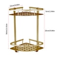 thumbnail image 4 of Canasta de esquina de aluminio, estante de almacenamiento para baño, montado en la pared, organizador de cocina de perforación libre, dorado Scienceny HA004468-04B, 4 of 6
