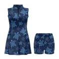 thumbnail image 3 of Yuyamidu Sea Turtle Print Golf Dress for Women Breathable Workout Athletic Dresses with Pockets Shorts Womens Sleeveless Tennis Golf Dress Size 2XL Elastic 2 Piece Sets, 3 of 7