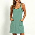 thumbnail image 5 of Tqcoqu Women's Striped Sleeveless Tank Dress Jumpshort, Color‑Contrast Pockets Built‑In Shorts Casual Summer Romper, 5 of 8
