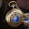 thumbnail image 2 of Reloj de bolsillo Tiong 45 mm azul estrellado con cadena de 380 mm, 2 of 9