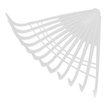 OUNONA White Plastic Lawn Rake for Garden Shrub Leaves and Pine Needles Cleaning Portable and Durable