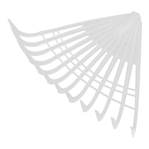 OUNONA White Plastic Lawn Rake for Garden Shrub Leaves and Pine Needles Cleaning Portable and Durable