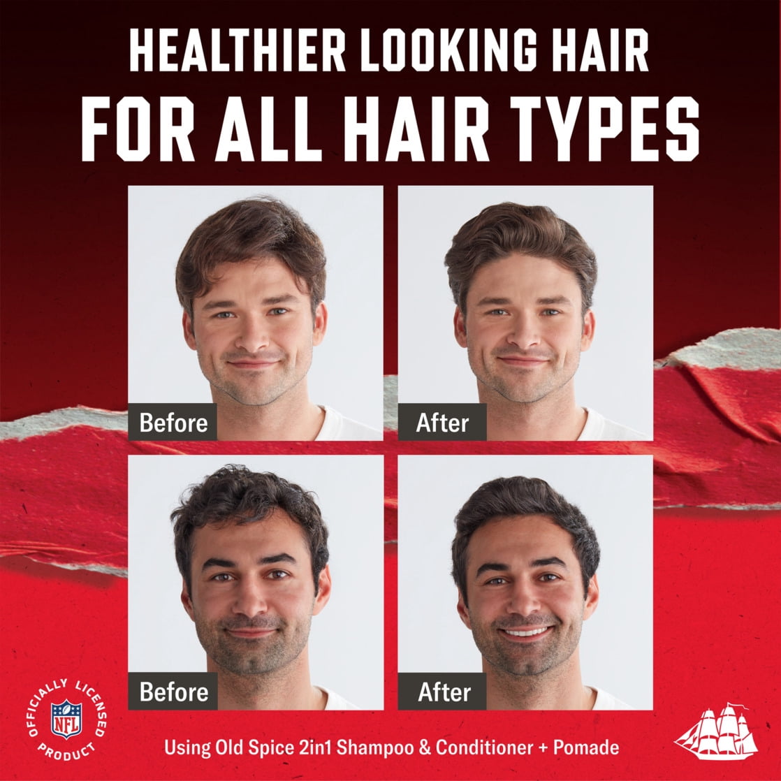 Old Spice Clutch Play C.J. 2-in-1 Shampoo & Conditioner for Men, Old Spice x NFL, Healthy & Full Looking Hair, 21.9 fl oz