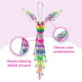 thumbnail image 4 of Figura colgante de colibrí, adorno de cristal checo, cuentas de semillas, cola de flecos, regalos hechos a mano, accesorios bohemios de animales espirituales (plata/neón-multi), 4 of 5