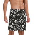 thumbnail image 6 of Mens Pajama Shorts, halloween skull white Sleep Shorts Men Pajama Bottoms Lounge PJ Shorts with Pockets, 6 of 6