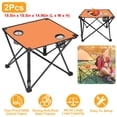 thumbnail image 3 of Foldable Camping Table, Portable Picnic Table Lightweight Travel Desk with 2 Cup Holders & Carrying Bag, Easy to Carry, Perfect for Outdoor Camping, Picnic, BBQ, Beach, Travel, Hiking, Home Use (2Pc), 3 of 10