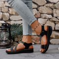 thumbnail image 6 of IWRICH Orthopedic Wedge Sandals for Women Dressy Summer Comfortable Walking Wide Width Sandals Arch Support Ankle Strap Sport Open Toe Platform Footwear Black 9.5, 6 of 9