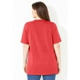 thumbnail image 2 of Catherines Women's Plus Size Suprema Crochet V-Neck Tee, 2 of 3