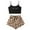 Brown, variant on Pajama Sets for Women 2 Piece Leopard Print Casual Scoop Neck Sleeveless Shirts with Shorts Lounge Sets Soft Loose Fit Loungewear Black XL