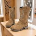 thumbnail image 2 of WXFAZCVU Girls Western Boots Embroidered Cowgirl Boots with Side Zipper, Riding Boots Going Out Size 12.5, 2 of 5
