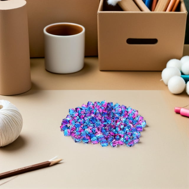 unbranded 100Ud Acrílicas Transparentes Polyhedron Con Agujero Dual Para Bisutería Y Manualidades