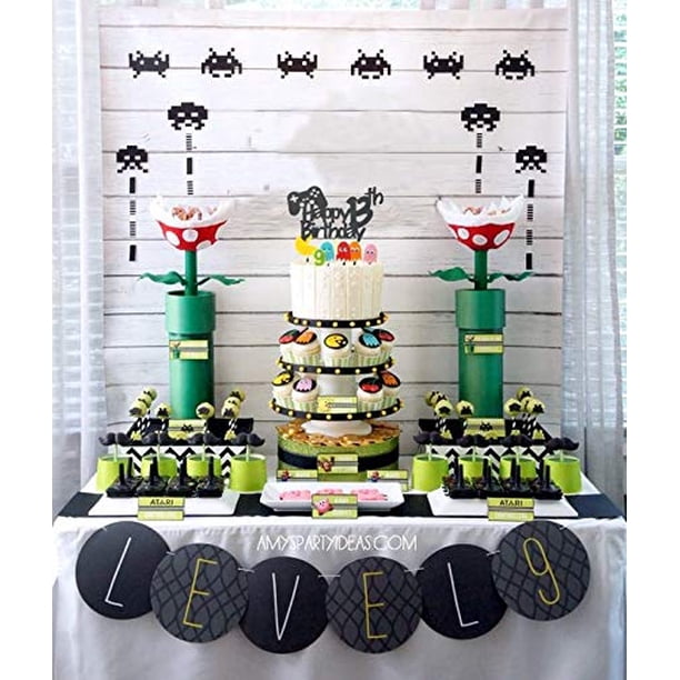 Topper para pastel de videojuegos, brillante feliz cumpleaños 13, adornos para tartas de v Deneo Deneo