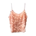thumbnail image 3 of Women's Tanks Sleek V-Neck Sequined Tank Top with Fish Scale Shine for Women Pink One Size, 3 of 3