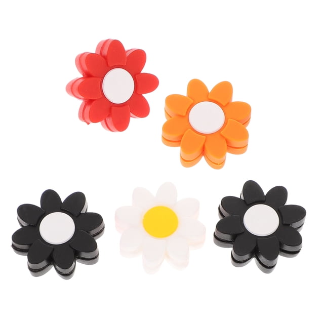 TEHAUX 5Pcs Petal Shocking Absorber for Tennis Racket Silicone PVC Vibration Dampener Assorted Colors