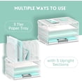 thumbnail image 3 of INTIGE Desk Organizer with Vertical File Holder, 3 Tier Desktop Organizer with 5 File Folder Holders and Handles, Metal Mesh File Organizers and Accessories for Home Office Organization, 3 of 5