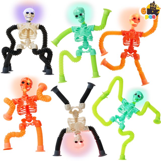 Esqueleto de Halloween Joyin de Fidget Toys que brilla en la oscuridad, 6 unidades