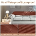 thumbnail image 3 of SANMADROLA 100% Waterproof Couch Covers Velvet Stretch Slipcover for 3 Cushion Sofa Cover Non Slip Leakproof Washable Furniture Protector for Kids Dogs Cats Pets, 3 of 8