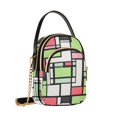 thumbnail image 7 of FORMRS Crossbody Bag for Women Quilted Travel Shoulder Cell Phone Purse with Chain Strap Handbag, Green Abstract Geometric, 7 of 7