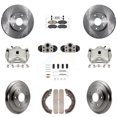 thumbnail image 1 of Transit Auto Front Rear Disc Brake Caliper Rotors Drums Ceramic Pads Shoes Wheel Cylinders and Hardware Kit (11Pc) for Car 2014-2015 Honda Civic LX with 1.8L Automatic CVT transmission KC8-103312N, 1 of 11