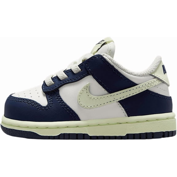 Toddler's Nike Dunk Low Sail/Volt Tint-Midnight Navy (FB9107 127) - 9