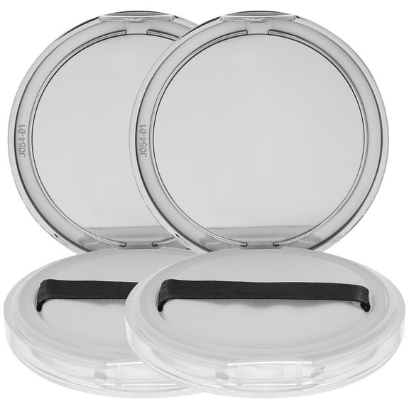 Zhiyie 2pcs Portable Loose Powder Box Cosmetic Box Powder Case with 2pcs Puff