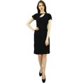 thumbnail image 5 of Bimba Women's Cap Sleeve Dress Keyhole Cutout Neckline Bodycon Chic Dresses, 5 of 9