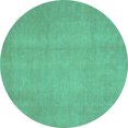 thumbnail image 1 of Ahgly Company Machine Washable Indoor Round Abstract Turquoise Blue Modern Area Rugs, 6' Round, 1 of 4