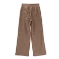 thumbnail image 6 of OSOLU Girls Pants Wide Elastic Waist Side Pockets Wide Leg Kids Casual Trousers Khaki, 6 of 9