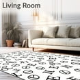 thumbnail image 2 of ODIKA 3'x5' Machine Washable Non-Slip Area Rug, Alphabet Parade with Whimsical Letter Motifs and Playful Dots High Traffic Rug, White, 690537, 2 of 7