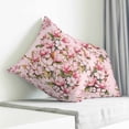 thumbnail image 4 of Throw Pillow Covers 20x20 Inch, Pink Orchid Decorative Pillow Cases for Couch Sofa Bed, Spring Floral Flowers Leaves Botanical Cotton Linen Square Home Decor Pillowcases with Hidden Zipper, 4 of 7