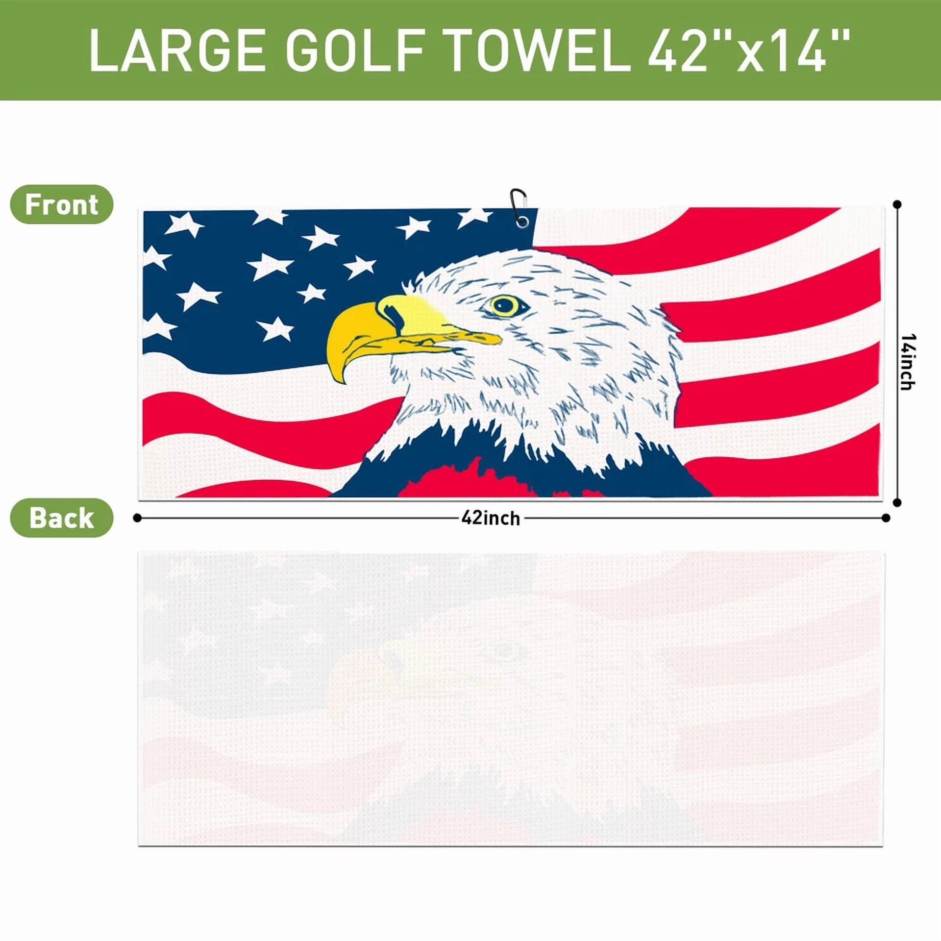 CIRCLE- Waffle Pattern Microfiber Fabric Golf Towel 14*42Inch For