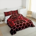 thumbnail image 3 of Manfei Modern Gamepad Full Size Comforter Sets,Game Console Bedding Comforter Set,Red Geometric Hexagon Bedding Sets For Men Women,Breathable Home Decor Reversible,3-Piece, 3 of 8