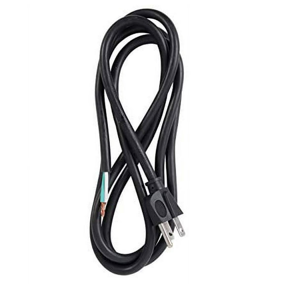 Power Supply Cord SJTW Black 6ft 16/3 15A Straight Plug