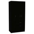thumbnail image 1 of Atlin Designs Modern Wood Armoire with Two Cabinets in Black, 1 of 13