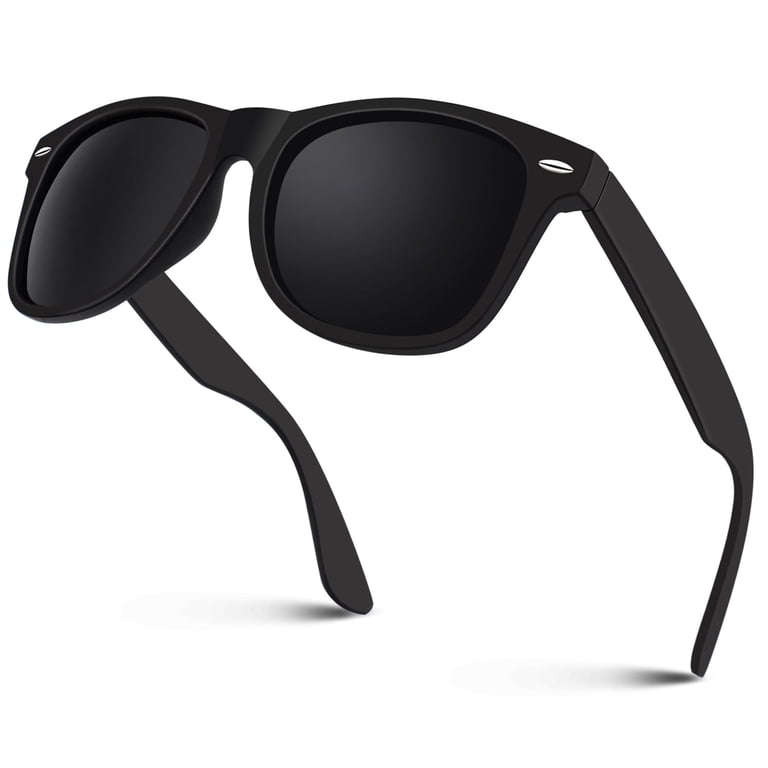 Sunier Classic Polarized Sunglasses, Retro 80's Black Frame photo 1