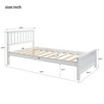 thumbnail image 7 of Solid Wood Twin Size Bed Wood Platform Bed with Headboard, Footboard and Wood Slat Support No Box Spring Needed, 7 of 7