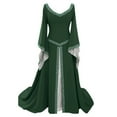 thumbnail image 3 of Disfraces renacentistas medievales para Halloween, vestido de princesa de manga acampanada para mujer, vestido de baile gótico de palacio Retro ajustado para Halloween, 3 of 5