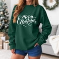 thumbnail image 4 of Jkety Fall Sweatshirts for Women Christmas Merry Bright Crewneck Mens Womens Sweatshirt Green,2XL, 4 of 6
