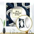 thumbnail image 3 of Designart "Nautical Rope Patterns" Coastal Square Mirror Wall Decor Coastal - Large Blue Square Bathroom Mirror - Square Printed Wall Mirror Art, 3 of 5