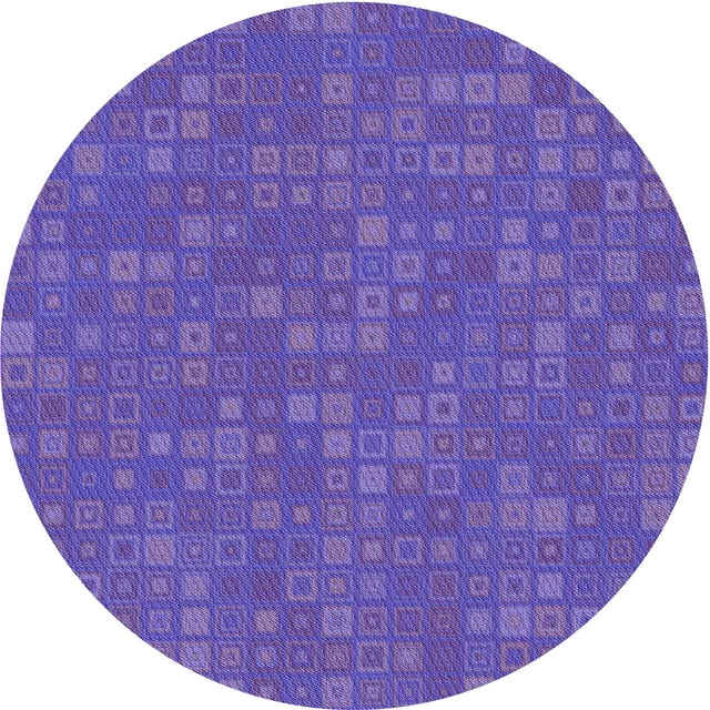 Ahgly Company Machine Washable Indoor Round Transitional Purple Amethyst Purple Area Rugs, 7' Round