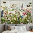 thumbnail image 2 of JRXY  Floral Plant Tapestry Colorful Herb Tapestries Wild Flower Plants Tapestry Nature Scenery Butterfly Tapestries for Room Painting, 2 of 6