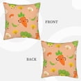 thumbnail image 7 of Velvet Decorative Throw Pillow Covers Set of 2, Soft Square Cushion Cover with Invisible Zipper Cute Vegetables Printing, 18"x18", 7 of 7