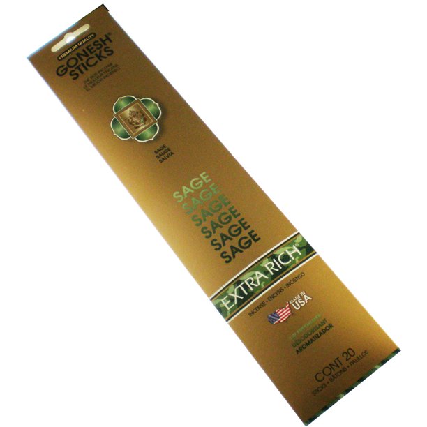 Gonesh Incense Extra Rich Sage Sticks,Pack of 20 EA