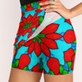 thumbnail image 4 of Abstract Floral Red And Blue Women's Shorts Non-Slip Single Pocket A-line Trouser Skirt Summer Shorts Casual Shorts for Women, 4 of 7