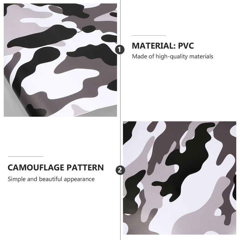 Black White Grey Camo Vinyl Film Snow Camouflage Vinyl Car Wrap Air Bubble  Free For Motorbike Car Sticker Decal - Price history & Review