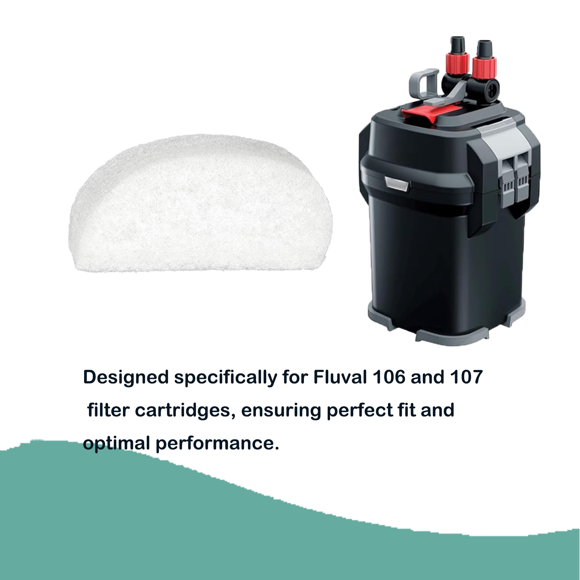TropicAqua Fine Filter Pads Suitable for Fluval 104,105,106,107,204,205,206,207 Canister Filter Aquarium Bio Sponge(Pack of 16)