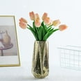 thumbnail image 2 of Efavormart 10 Pack | 13" Single Stem Real Touch Tulips Artificial Flowers Wedding Party Home Room Office Decoration - Peach, 2 of 10