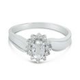 thumbnail image 6 of 14k White Gold Oval White Topaz And Diamond Ring, 6 of 6