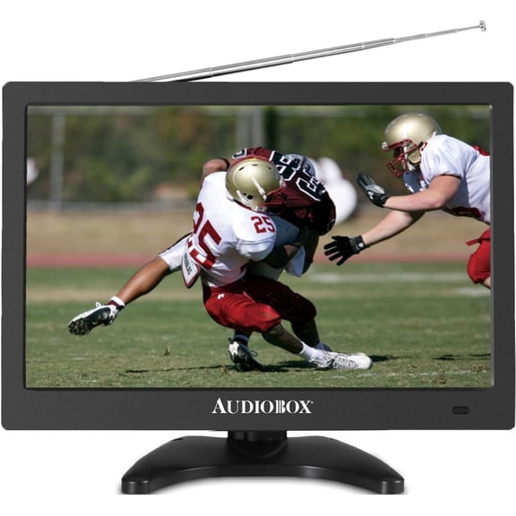 Audiobox TV-13 Portable 13" TV | HDMI, VGA, A/V, USB/SD Inputs | 3.5mm Output, AC/DC | Includes: Remote, Car Charger, AC Adaptor, A/V Cables & Antenna